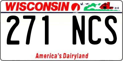 WI license plate 271NCS