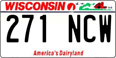 WI license plate 271NCW