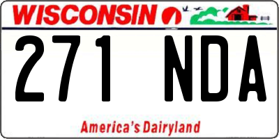 WI license plate 271NDA