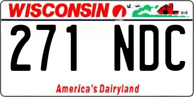 WI license plate 271NDC