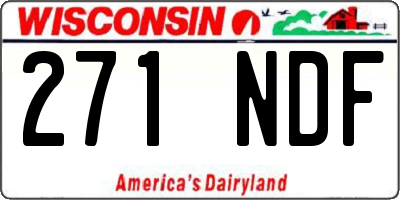 WI license plate 271NDF