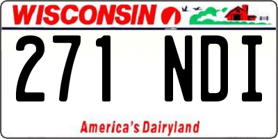 WI license plate 271NDI