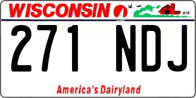 WI license plate 271NDJ