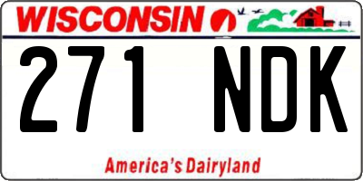 WI license plate 271NDK