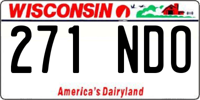 WI license plate 271NDO