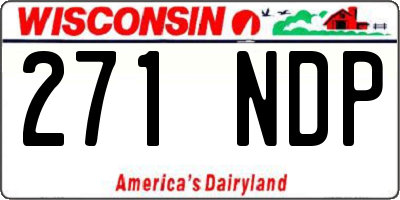 WI license plate 271NDP