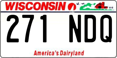 WI license plate 271NDQ
