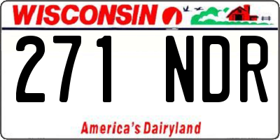 WI license plate 271NDR
