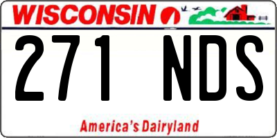 WI license plate 271NDS