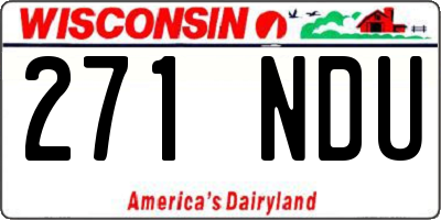 WI license plate 271NDU
