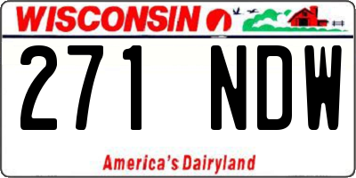 WI license plate 271NDW
