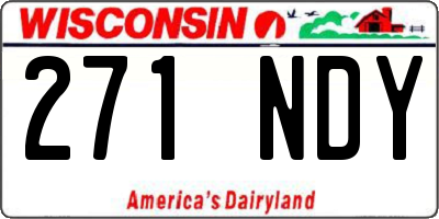 WI license plate 271NDY