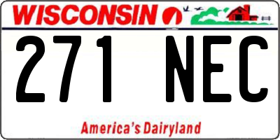 WI license plate 271NEC