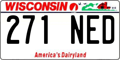 WI license plate 271NED