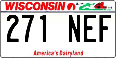 WI license plate 271NEF