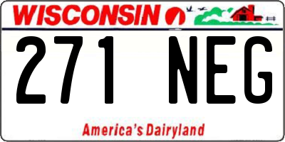WI license plate 271NEG
