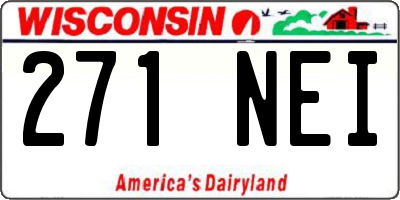 WI license plate 271NEI
