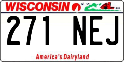 WI license plate 271NEJ
