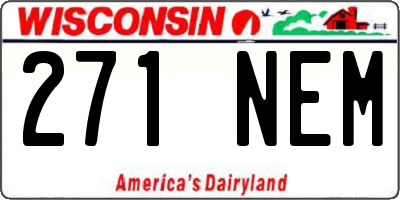 WI license plate 271NEM