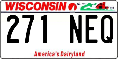 WI license plate 271NEQ