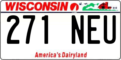 WI license plate 271NEU