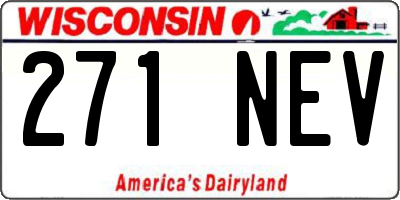 WI license plate 271NEV