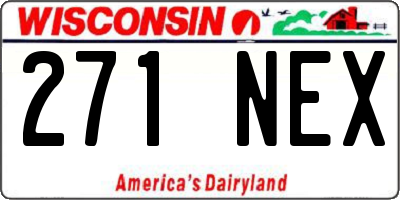 WI license plate 271NEX