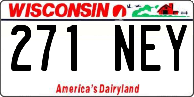 WI license plate 271NEY