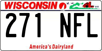 WI license plate 271NFL