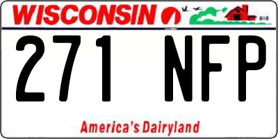 WI license plate 271NFP
