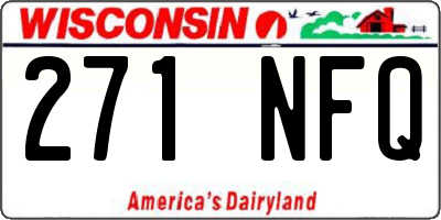 WI license plate 271NFQ