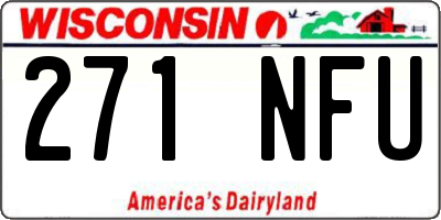 WI license plate 271NFU