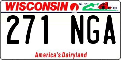WI license plate 271NGA