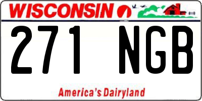 WI license plate 271NGB