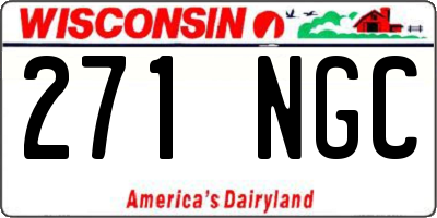 WI license plate 271NGC