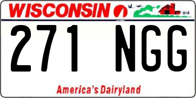 WI license plate 271NGG