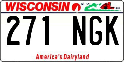 WI license plate 271NGK