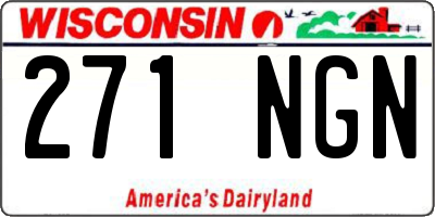 WI license plate 271NGN