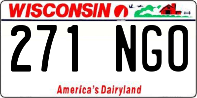 WI license plate 271NGO