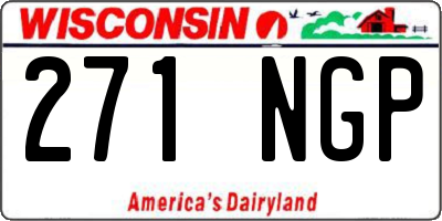 WI license plate 271NGP