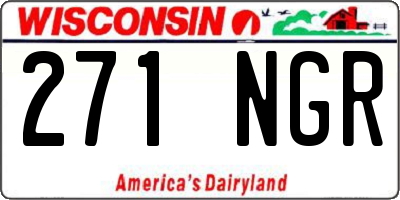 WI license plate 271NGR
