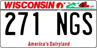 WI license plate 271NGS