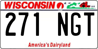 WI license plate 271NGT