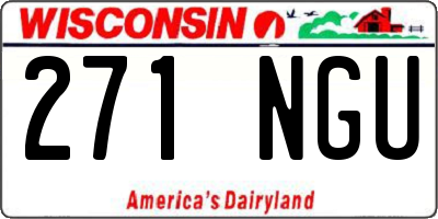 WI license plate 271NGU