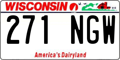 WI license plate 271NGW