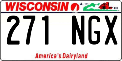 WI license plate 271NGX