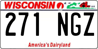 WI license plate 271NGZ