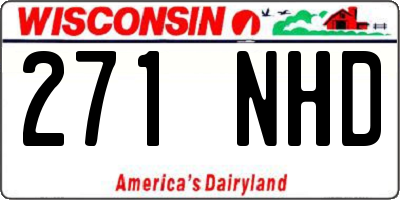 WI license plate 271NHD