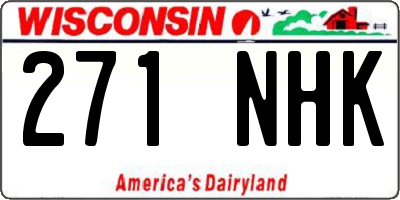 WI license plate 271NHK