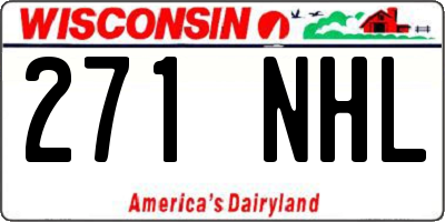 WI license plate 271NHL